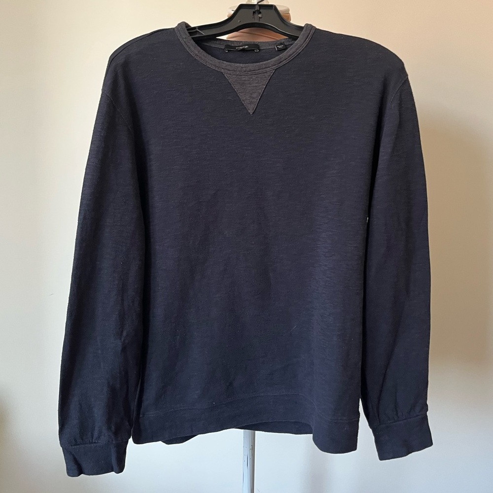 Vince Black Grey Men’s Crew Neck Pullover Long Sleeve Sweater Size S